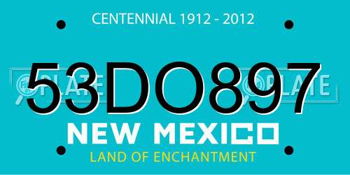 53DO897 New Mexico License Plate