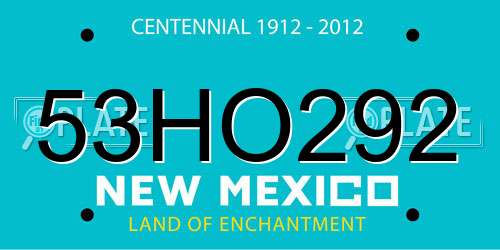 53HO292 New Mexico License Plate