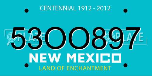 53OO897 New Mexico License Plate