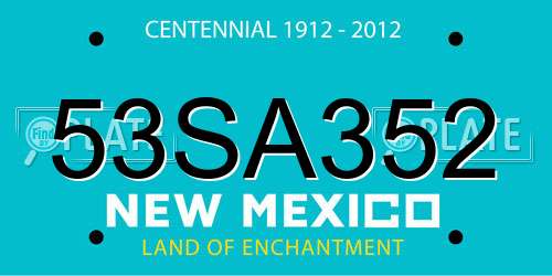53SA352 New Mexico License Plate