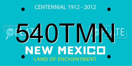 540TMN New Mexico License Plate