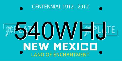 540WHJ New Mexico License Plate