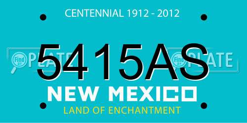 5415AS New Mexico License Plate