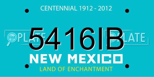 5416IB New Mexico License Plate