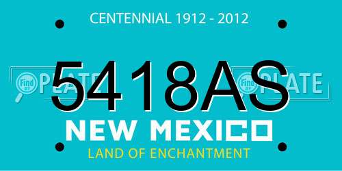 5418AS New Mexico License Plate