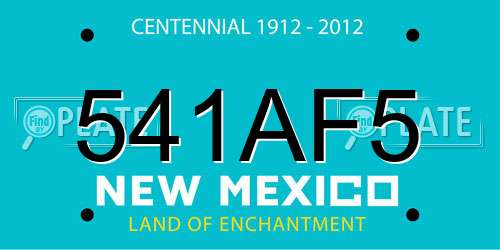 541AF5 New Mexico License Plate