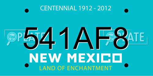 541AF8 New Mexico License Plate