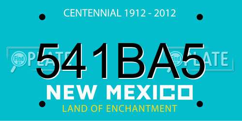 541BA5 New Mexico License Plate