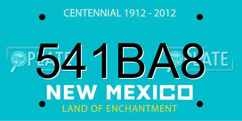 541BA8 New Mexico License Plate