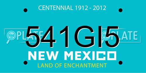 541GI5 New Mexico License Plate