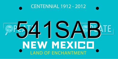 541SAB New Mexico License Plate