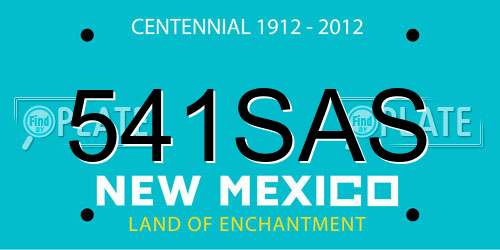 541SAS New Mexico License Plate