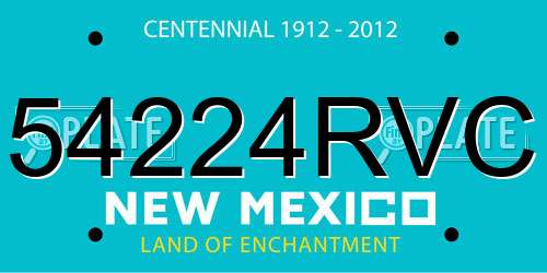 54224RVC New Mexico License Plate