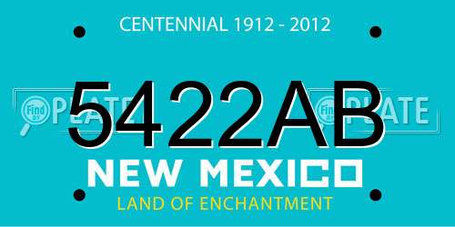 5422AB New Mexico License Plate