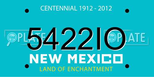 5422IO New Mexico License Plate