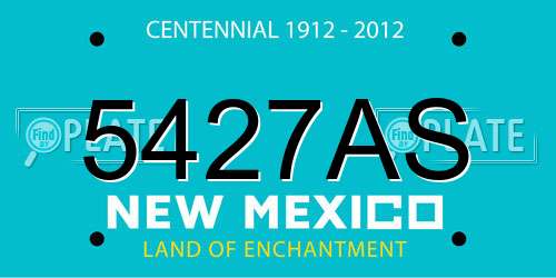 5427AS New Mexico License Plate