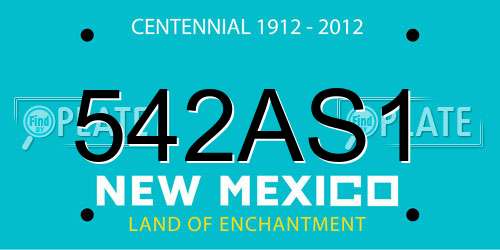 542AS1 New Mexico License Plate