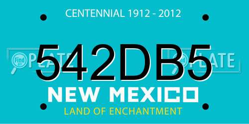 542DB5 New Mexico License Plate