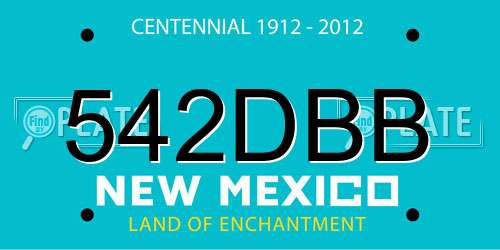 542DBB New Mexico License Plate