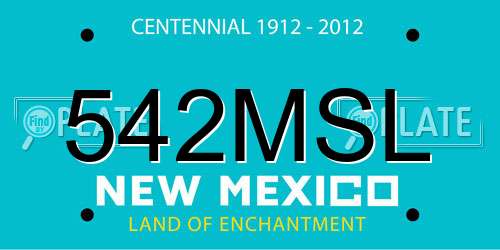 542MSL New Mexico License Plate