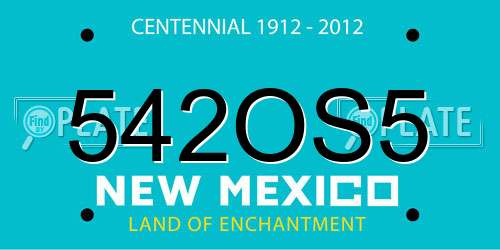542OS5 New Mexico License Plate