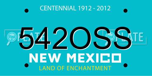 542OSS New Mexico License Plate