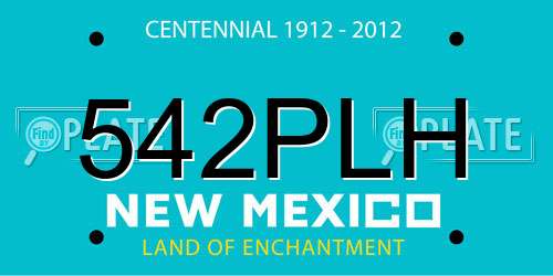 542PLH New Mexico License Plate