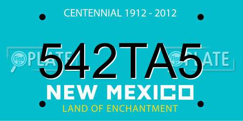 542TA5 New Mexico License Plate