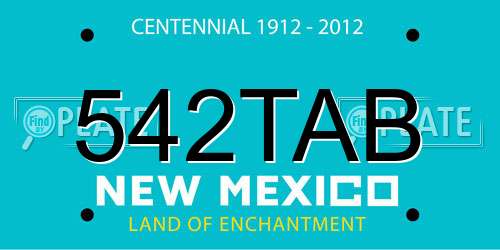 542TAB New Mexico License Plate