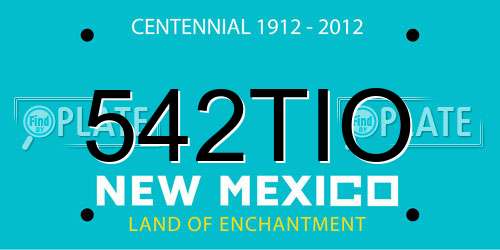 542TIO New Mexico License Plate