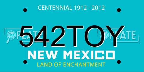 542TOY New Mexico License Plate