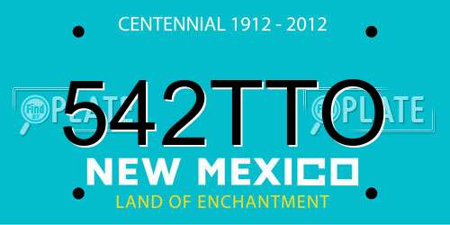 542TTO New Mexico License Plate