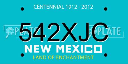 542XJC New Mexico License Plate
