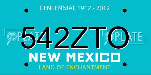 542ZTO New Mexico License Plate