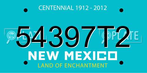 54397T2 New Mexico License Plate