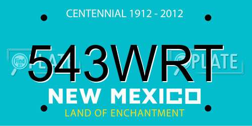 543WRT New Mexico License Plate