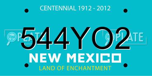 544YO2 New Mexico License Plate