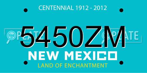 5450ZM New Mexico License Plate