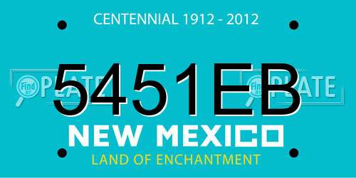 5451EB New Mexico License Plate