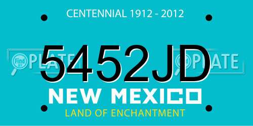 5452JD New Mexico License Plate