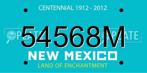 54568M New Mexico License Plate