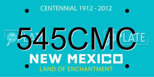 545CMC New Mexico License Plate