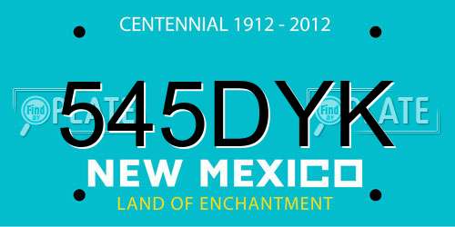 545DYK New Mexico License Plate