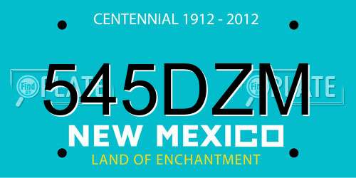 545DZM New Mexico License Plate