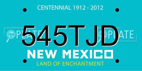 545TJD New Mexico License Plate