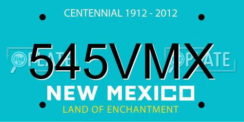 545VMX New Mexico License Plate