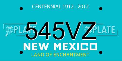 545VZ New Mexico License Plate