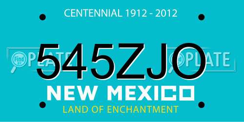 545ZJO New Mexico License Plate