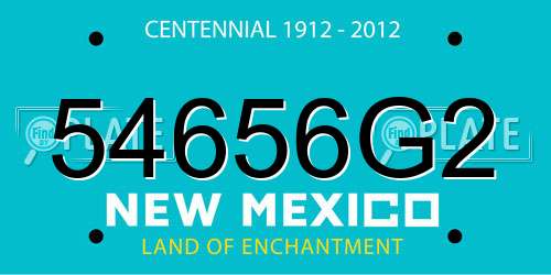 54656G2 New Mexico License Plate