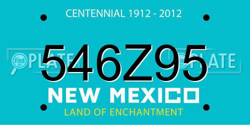 546Z95 New Mexico License Plate